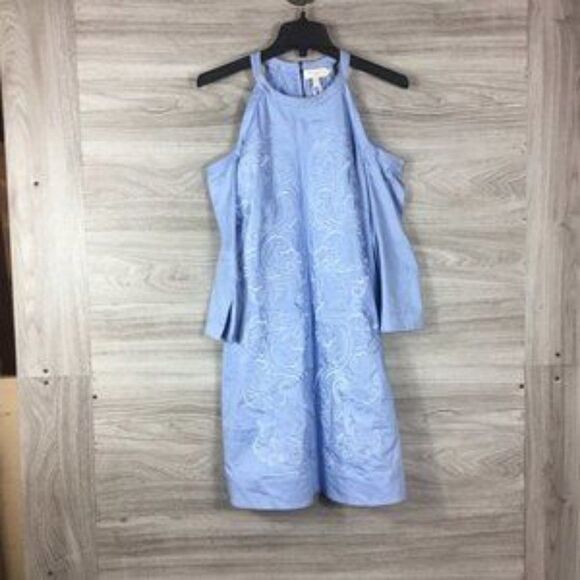 Ted Baker London Blue Cold Shoulder Shift Dress size 2 - Picture 2 of 9